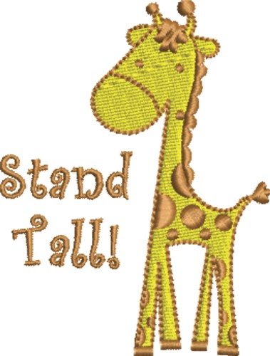 Stand Tall Baby Giraffe Machine Embroidery Design