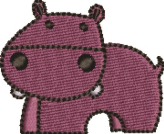 Picture of Purple Baby Hippo Machine Embroidery Design