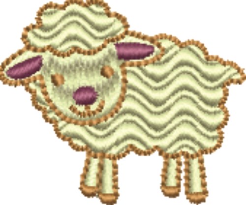 Rippled Lamb Machine Embroidery Design