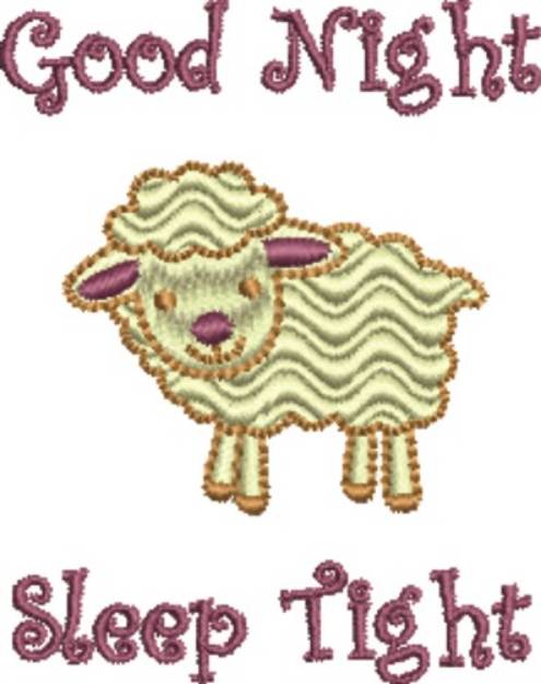 Picture of Good Night Rippled Lamb Machine Embroidery Design