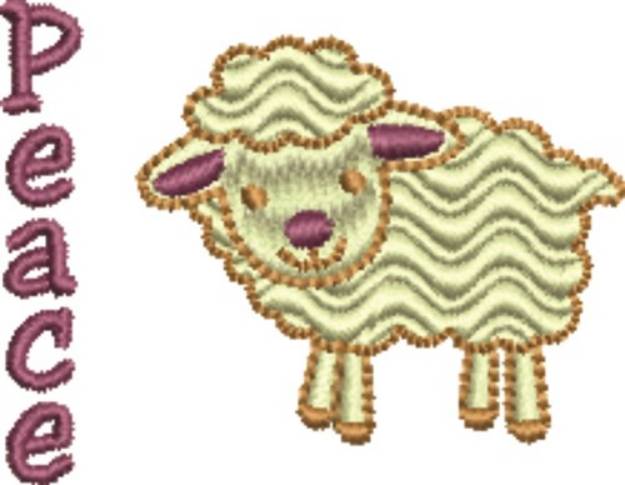 Picture of Peace Rippled Lamb Machine Embroidery Design