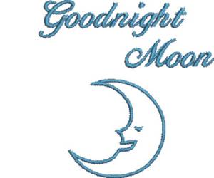 Picture of Blue Goodnight Moon Machine Embroidery Design