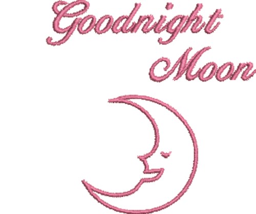 Pink Goodnight Moon Machine Embroidery Design