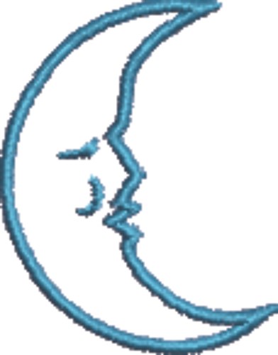 Blue Moon Man Outline Machine Embroidery Design