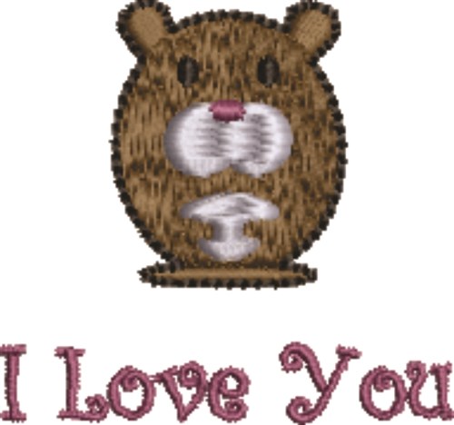 I Love You Mouse Machine Embroidery Design