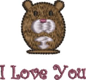 Picture of I Love You Mouse Machine Embroidery Design