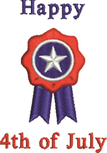 4th Of July Ribbon Machine Embroidery Design