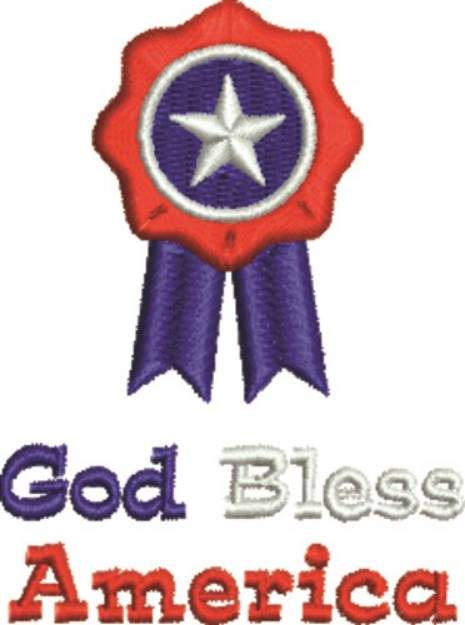 Picture of God Bless America Ribbon Machine Embroidery Design