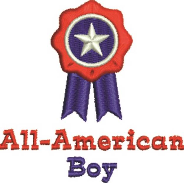 Picture of All-American Boy Ribbon Machine Embroidery Design