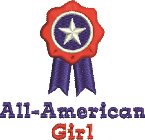 All-American Girl Ribbon Machine Embroidery Design