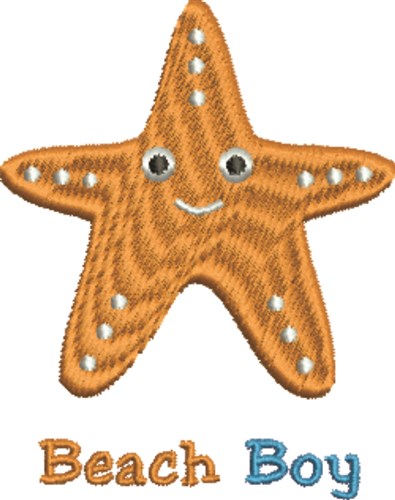 Beach Boy Starfish Machine Embroidery Design