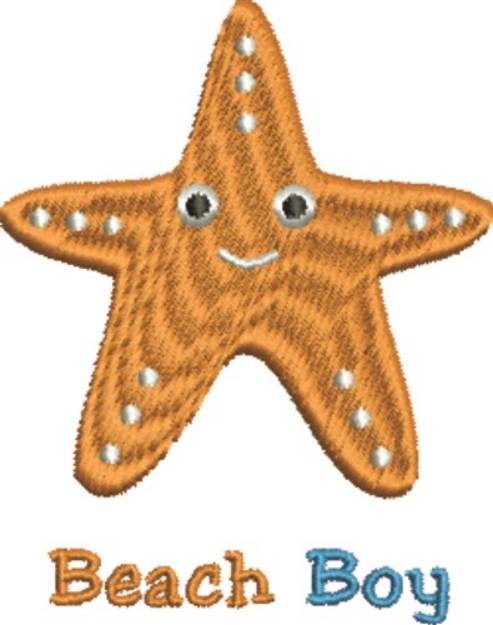 Picture of Beach Boy Starfish Machine Embroidery Design