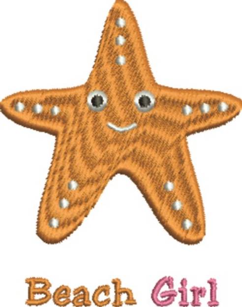 Picture of Beach Girl Starfish Machine Embroidery Design