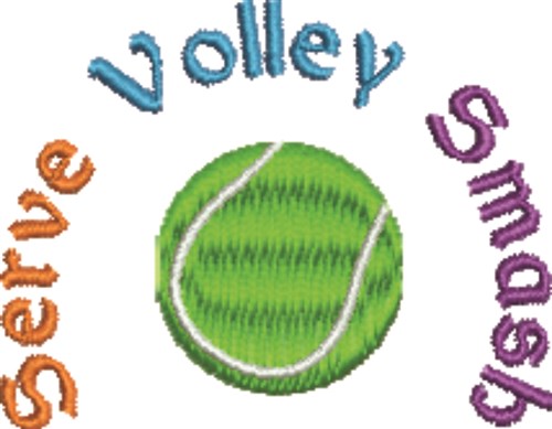 Serve Volley Smash Machine Embroidery Design