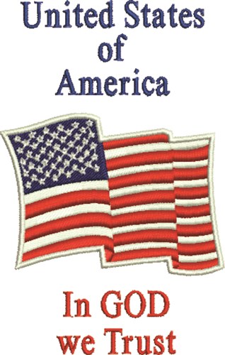 US Flag Machine Embroidery Design