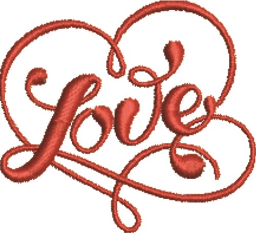 Valentines Day Love Heart Machine Embroidery Design