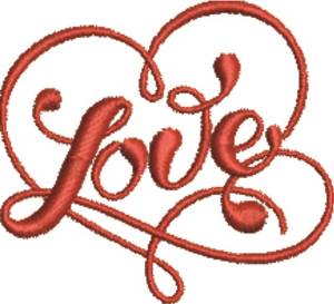 Picture of Valentines Day Love Heart Machine Embroidery Design