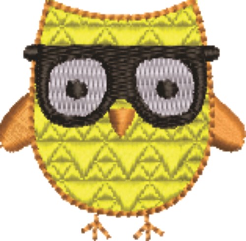 Studious Owl Machine Embroidery Design