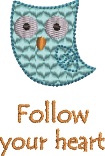 Blue Owl Machine Embroidery Design