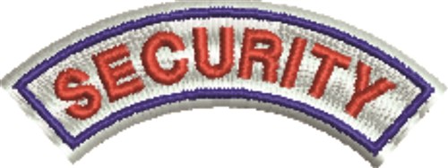 Security Rocker Badge Machine Embroidery Design