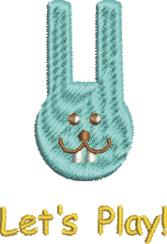 Silly Blue Bunny Machine Embroidery Design