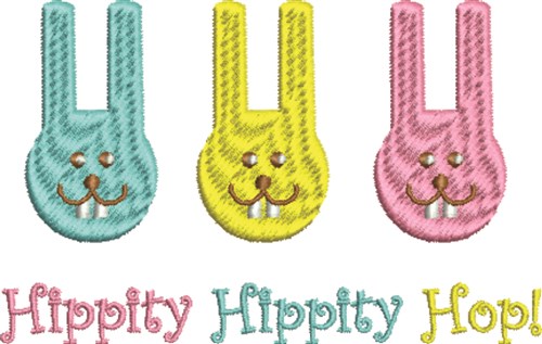 Silly Pastel Bunnies Machine Embroidery Design