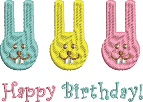 Silly Pastel Bunnies Machine Embroidery Design