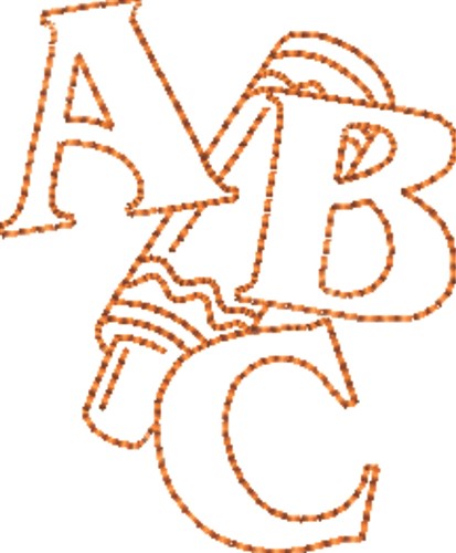 ABC Crayon Machine Embroidery Design