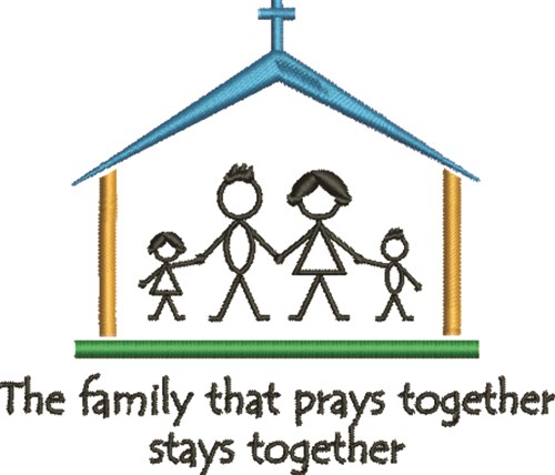Family Prays Together Machine Embroidery Design