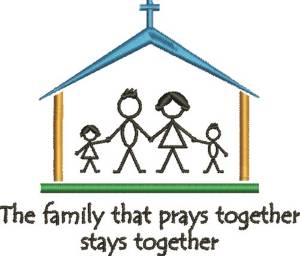 Picture of Family Prays Together Machine Embroidery Design