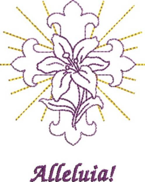 Picture of Alleluia Cross Machine Embroidery Design
