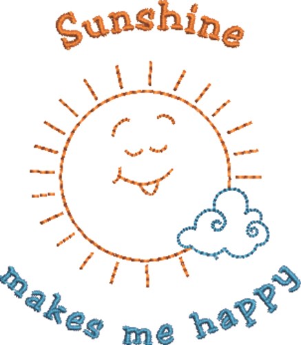 Happy Sunshine Machine Embroidery Design