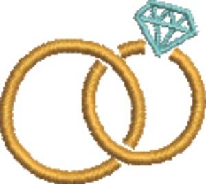 Picture of Wedding Rings Machine Embroidery Design