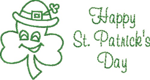 Happy St Patricks DAy Machine Embroidery Design