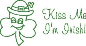 Picture of Kiss Me Im Irish Machine Embroidery Design