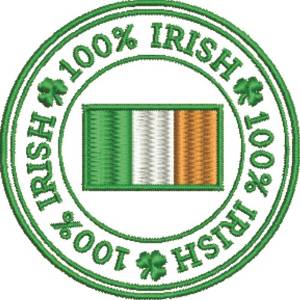Picture of 100% Irish Flag Machine Embroidery Design