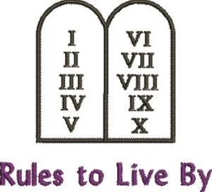 Picture of Rules To LIve By Machine Embroidery Design