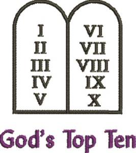 Picture of Gods Top Ten Machine Embroidery Design