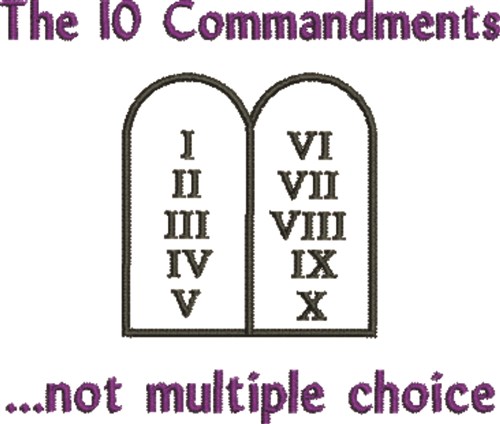 10 Commandments Machine Embroidery Design