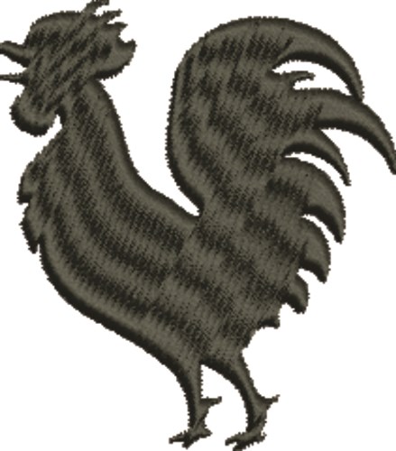 Rooster Silhouette Machine Embroidery Design