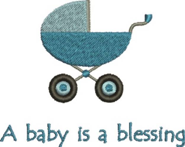 Picture of Baby Boy Carriage Blessing Machine Embroidery Design