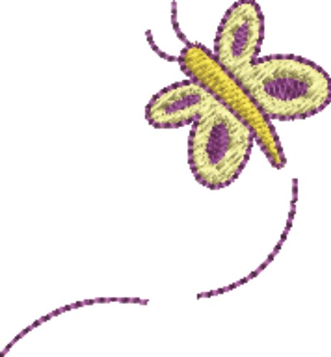 Yellow & Purple Butterfly Machine Embroidery Design
