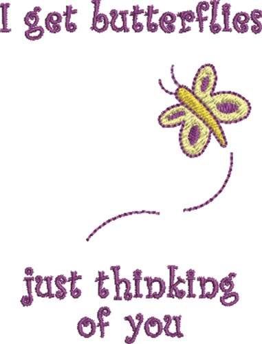 Thinking Of You Butterfly Machine Embroidery Design