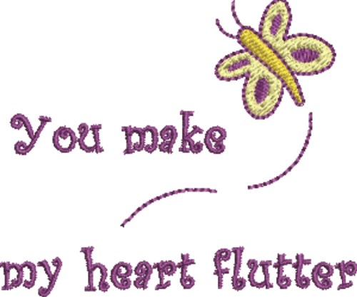 My Heart Flutter Machine Embroidery Design