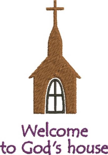 Picture of Welcome To Gods House Machine Embroidery Design