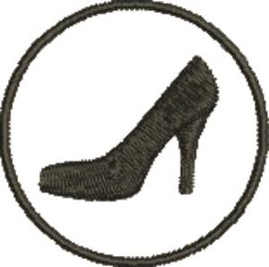 Picture of Black High Heel Machine Embroidery Design