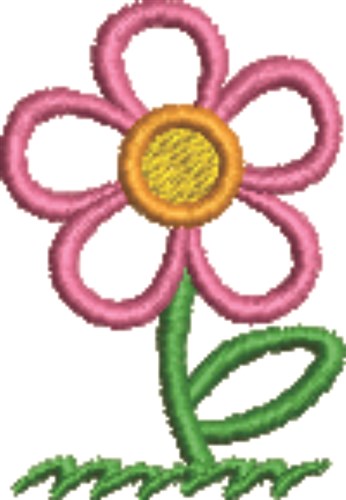 Pink Daisy Machine Embroidery Design