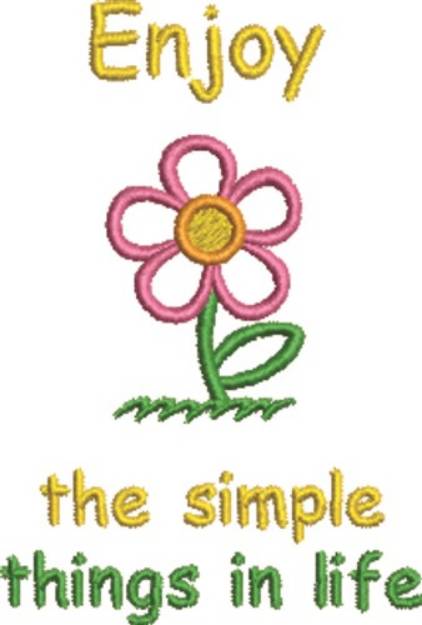 Picture of Enjoy Life Daisy Machine Embroidery Design