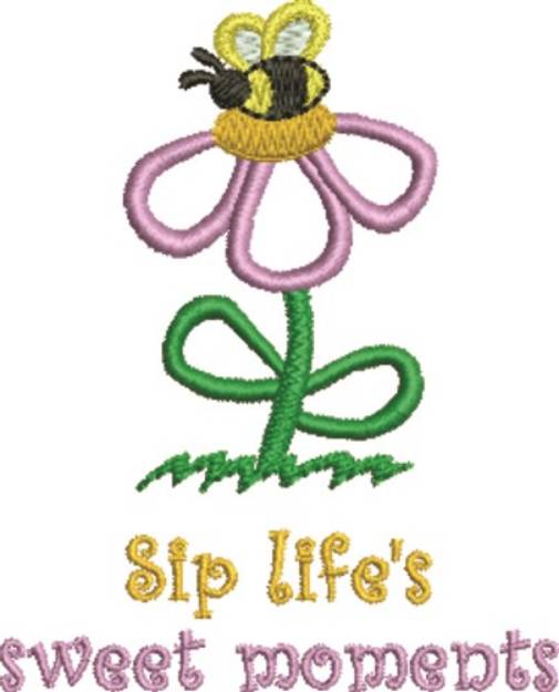 Picture of Flower & Bee Moments Machine Embroidery Design