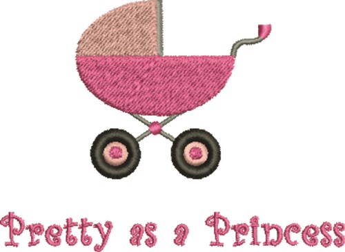 Princess Baby Carriage Machine Embroidery Design